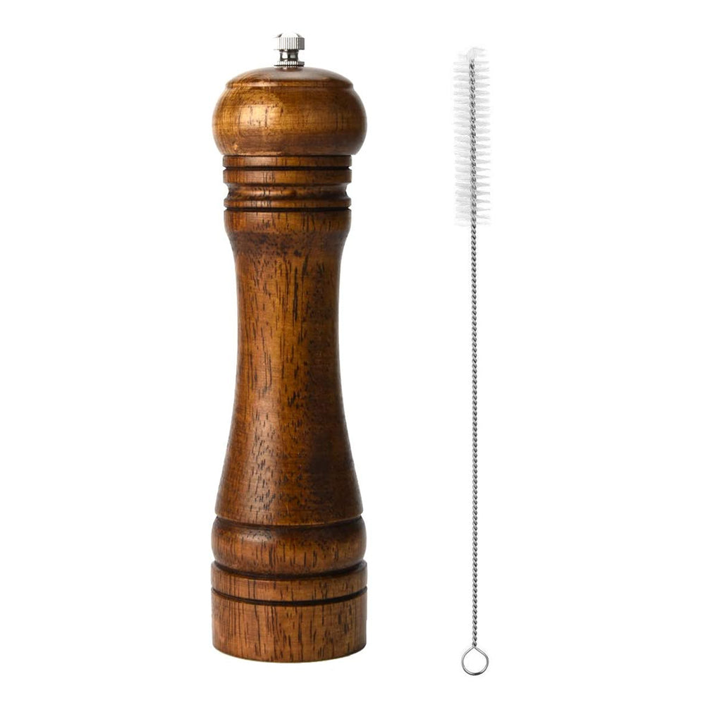 S&C Kitchen - Oakwood Pepper Grinder – 8 inch By 2 inch – Ceramic Grind Mill - Use With Black Pepper, Sea & Himalayan Salt – Perfect Gift Idea